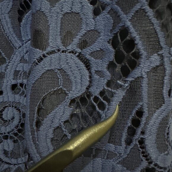 Lilly Pulitzer Mara Bright Navy About Face Two Tone Lace Dress Sleeveless Size 2 - Picture 14 of 16